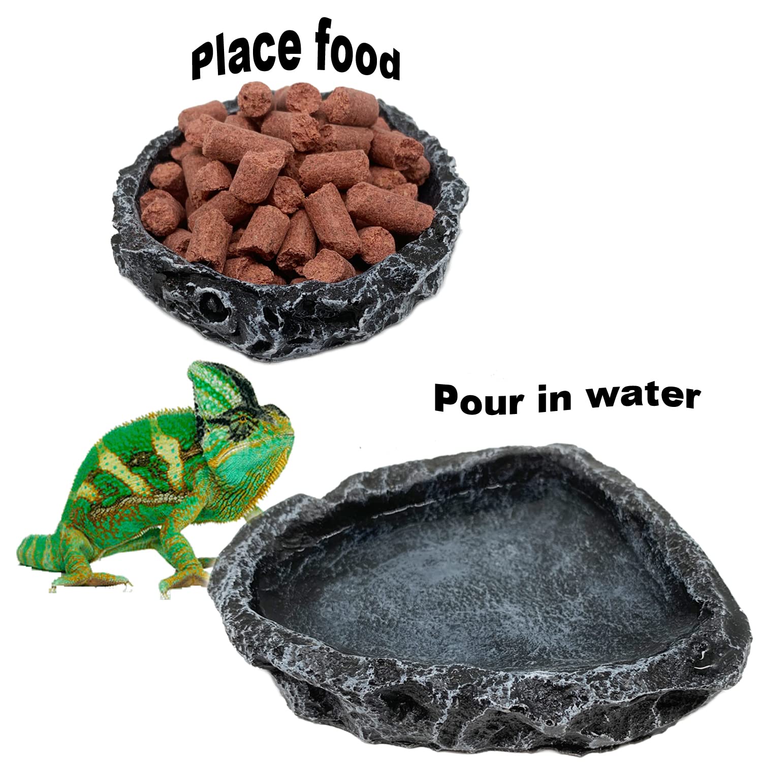 1/2 Pack Reptile Feeding Dish  - Water Dish Reptile 评论和价格