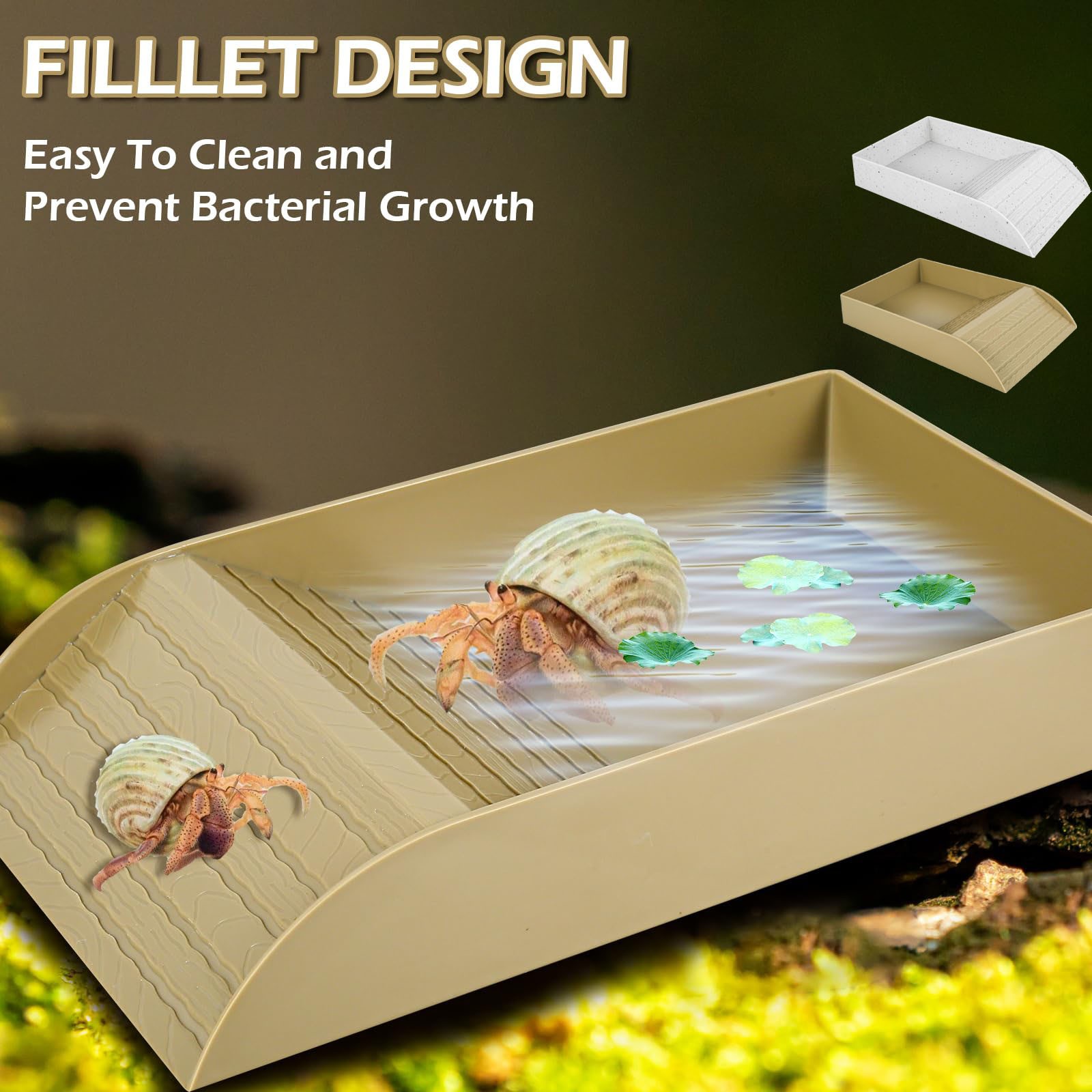 Anti Slip Tortoise Bath Dish T - Water Dish Reptile 评论和价格